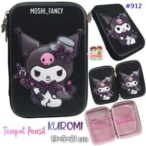 Tempat Pensil Kuromi  / Pencil Case Sanrio Kuromi / Kotak Pensil Anak Perempuan Kuromi / Pencil Case  Kuromi Hitam