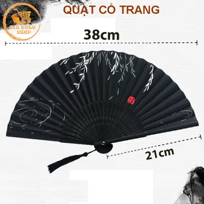 (Sỉ) Quạt Cổ Trang Quạt Cầm Tay Bằng Vải Lụa Thân Tre Xếp Xòe Tròn Dùng Làm Trang Trí Quà Tặng