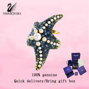 💎 Swarovski 💎 Womens fashion Ring Gold plated crystal pearls starfish multi-colored crystal gemstones M5686985 Idilia Ring Valentines Day gift Birthday gift