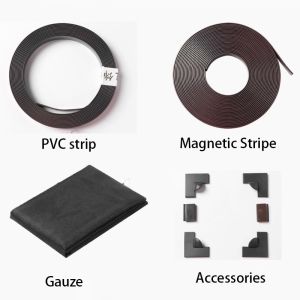 มุ้งกันยุง แบบแม่เหล็ก กันยุง พร้อมกรอบเต็ม ติดตั้งง่าย DIY กรอบดำ-ตาข่ายเทา มุ้งกันยุงแม่เหล็ก ตาข่ายกันยุงแบบมองไม่เห็น ม่านไฟเบอร์กลาส มุ้งกันยุงกันแมลง Magnetic Mosquito Net