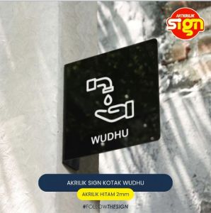 Artkrilik - Signage Acrylic Pop Up Sign Persegi 15 x 15 cm | Wudhu - Modern Style