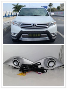 LED Fog Lights Assembly For Toyota Highlander 2012 2013 2014 Front Bumper Fog lamp Replacement Angel Eye Daylight Accessories