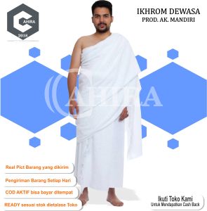 KAIN IHROM DEWASA HANDUK IHRAM PRIA AK-MANDIRI HIGHT QUALITY PREMIUM