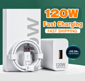 BNT :120W High Power Fast Charger USB Adapter with Charging Cable for SMART PHONE