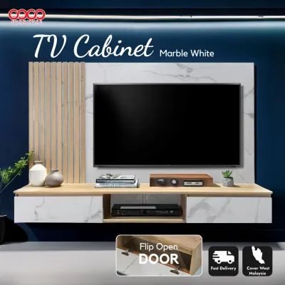 COCO / Wall TV Cabinet 6FT / Tv Cabinet / Modern Tv Cabinet / Kabinet TV Gantung / Almari TV / Max 65 TV / Hall Cabinet / READY STOCK