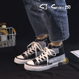 [MONA] Sepatu Sneakers Boots Wanita  Imut Cantik BLACK PINK - 250