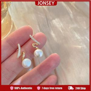 Imitation Pearl Earring for Women Gold Color Round Stud Earrings Gift Irregular Design Fashion Jewelry Drop Earring Wedding Jewelry