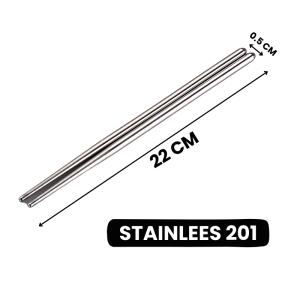 ROZEL Sumpit Makan Korea Bulat Stainless SUS 304 1 Pasang High Quality Anti Karat
