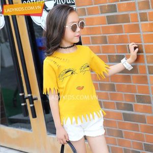 Set bộ hè bé gái bộ quần áo bé gái đại bộ hè cotton be gái set trang phục sành điệu bé gái