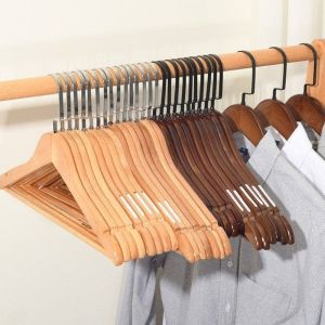 K9SEQ Swivel Hook Wood Hangers Notches Design Durable Wooden Clothes Hangers Hanging Non-Slip Coat Hangers For Shirts
