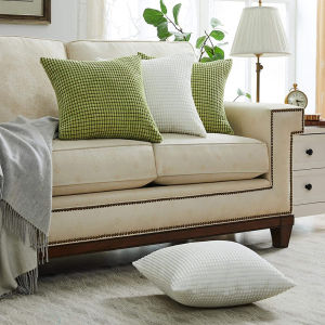 Soft Corduroy Large Throw Pillow Case 20x20/24x24/26x26 Nordic Solid Decorative Cushion Cover Big Size Corn Striped Pillow Cover for Couch Bed Sofa Living Room Home Fall Decor