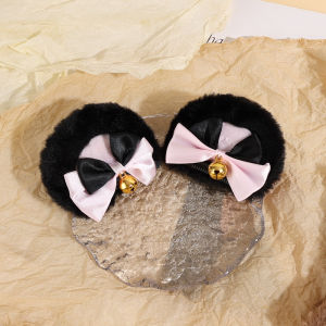 【♡Lovely girls house♡】1คู่หูหมีโบว์กิ๊บสำหรับผู้หญิงสาว F AUX ขนกุทัณฑ์เบลล์ตุ๊กตา H Airpins โลลิต้าคอสเพลย์ปิ่นปักผม