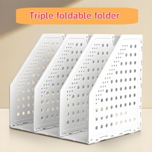 Foldable File Storage Rack Office File Box Grid Desktop Storage Rack Multi-function Folder Office Supplies