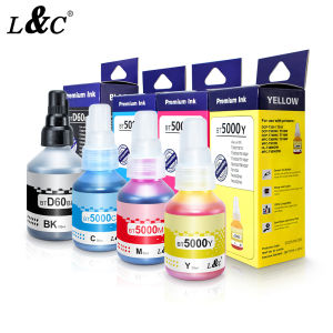 【PH Ready Stock】L&C 4PCS Refill Brother BT5000 BT6000 Ink Dye Ink Set For Printer DCP-T310 T510W T710W MFC-T800W T810W bt6000bk brother ink
