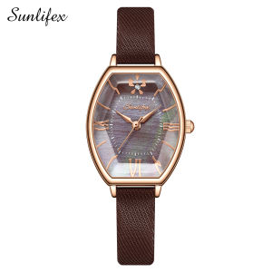 Sunlifex Jam Tangan Wanita 6118 Korea Anggun Santai Kuarsa Anti Air Tali Kulit Jam Tangan Cewek