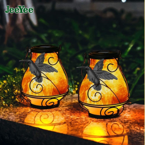 JeeyYee Solar Garden Lights Outdoor Wall Lamp  Dynamic Simulation Flame Solar Lantern Light Waterproof Hanging Landscape Lantern Solar LED Bracket Light