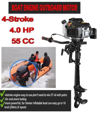[READY STOCK IN MALAYSIA]-Hangkai 4.0HP 4 Stroke Long Shaft Boat Engine Petrol OutBoard Motor (No Need 2t Oil)