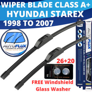 AutoFlux Wiper Blade Class A+ Hyundai Starex 1998 To 2007 FREE Windshield Glass Washer Set 26+20