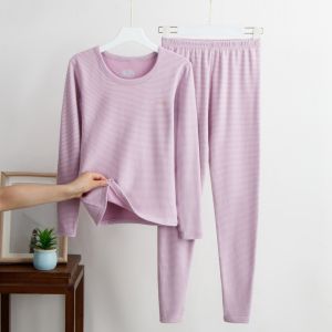 Autumn and Winter Womens New Cashmere Silk Thermal Underwear Set Autumn Clothes and Autumn Trousers Thermal Underwear