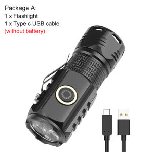 MINI ultra bright portable 1034 Camping work safety light 3*LED flashlight fixed focus 4 speed switch cap clamp light 500LM using18350/18350 battery Type-C IPX4 waterproof