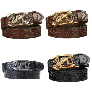 Người Đàn Ông Thời Trang Của Vành Đai Với khóa tự động Dân tộc Mô Hình Khắc Vành Đai Hoàn Hảo Cho Quần Jean Và Quần EVERYDAY Quần Áo