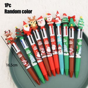 YESPERY Kawaii Christmas 4-Color Ball Pen Cute Cartoon Multi Color Optional Pen Childrens School Writing Stationery Supplies Gifts