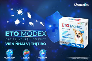 Viên nhai ETO Modex diệt ve rận bọ chét viêm da cho chó