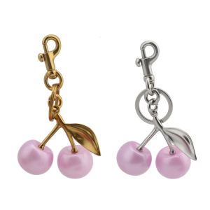 Stylish Resin Alloy Cherry Keychain Handmade Pendant Unique Bag Decoration Multifunctional Backpack Accessory