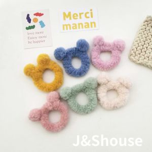 Cột Tóc Lông Hình Tai Gấu -Set 02 cột