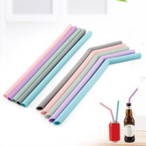 GUHEHARD Reusable Flexible Milkshake With Cleaning Brush Tea Party Supplies Tableware Bar Tool Drinking Straws