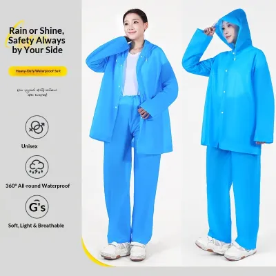 Bonnie Cathy Bộ áo mưa và quần mưa rời dành cho người lớn chống thấm nước toàn thân bằng chất liệu EVA nhẹ và thoáng khí phù hợp cho hoạt động ngoài trời