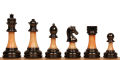 3 1/2'' Decorative Staunton Silver & Black Anodized Metal Finish Chess Set ตัวหมากรุกสากลอะคริลิคโลหะ. 