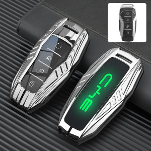 Zinc Alloy Luminous Silicone Car Smart Remote Key Cover Case Casing Keychain Accessories Shell For BYD Seal Sealgull Sealion 06 6 7 New Atto 3 Dolphin M6 E6 E2 E3 D1 T3 Han Tang