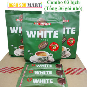 Cà Phê Trắng Vị Hạt Phỉ (Hazelnut) White Coffee Aik Cheong Malaysia bịch 456g (12 Gói x 38g)