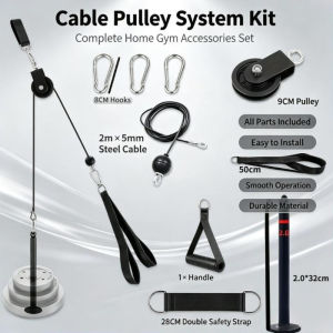【8PCS】Pulley Cable System Lifting Triceps Rope Machine Workout Adjustable Length Tricep Rope Machine Gym