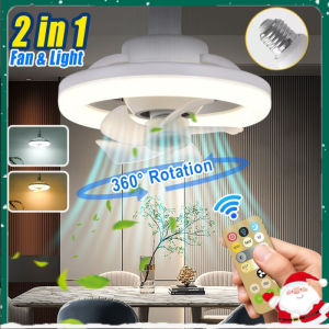 Ceiling Fan With Light Bedroom E27 Ceiling Fan 3 Speed Silent Ceiling Fan Light With Remote Control