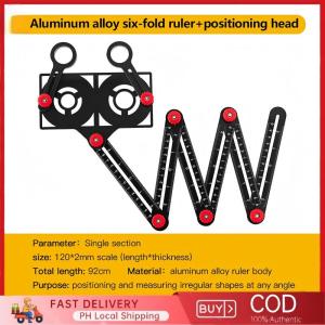 🔶Adjustable Six Fold Tool Ruler Drill Guide Opening Ceramic Tile Hole Locator