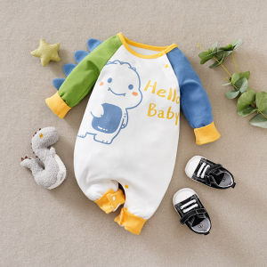 Baby Clothes Sets 100% Cotton Dinosaur Pattern Long-sleeve Jumpsuit Bodysuit Romper For Baby Boys Girls