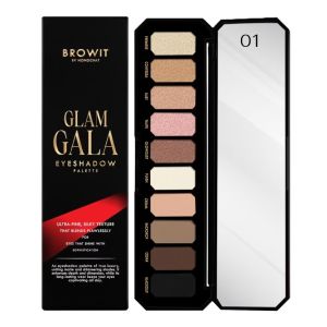 【น้องฉัตร】พาเลทอายแชโดว์【แกลมกาล่า】Browit Glam Gala Eyeshadow Palette 0.5ก.x10สี