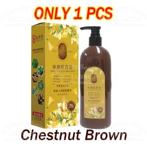 Ginseng Hair Dye Shampoo 300ml Herbal Organic Gray Hair Cover-up Black/Brown Hair Dye 100% Gray Hair Coverage Pleasant Floral Scent Gentle on Hair Natural Herbal Hair Dye Shampoo