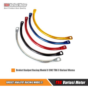 Breket Knalpot Racing Pangkon Dudukan Gantungan Kenalpot Model C CNC TRG 5 Variasi Warna Universal