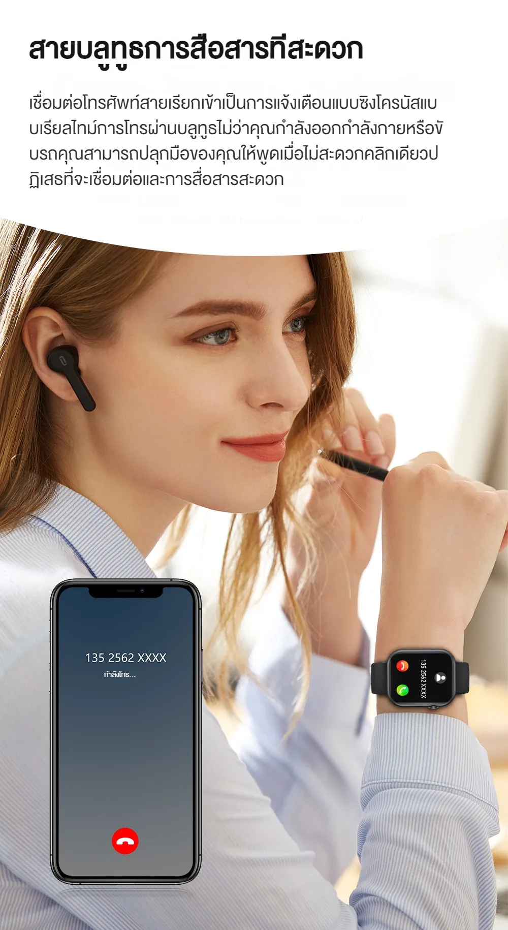 Aolon Foomlite 1.83 นิ้ว สมาร์ทวอทช์ เครื่องติดตามฟิตเนส อัตราการเต้นของหัวใจ/การตรวจจับความดันโลหิต กันน้ำ สมาทวอช