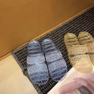 Fashionable New Crystal Slippers For Women Summer Slip-On Sandals Non-Slip Thick-Soled Bathroom And Indoor Home Slippers For Women