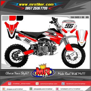 Decal Stiker Motor Viar Cross X 100 old motif keren racing kekinian lapisan tebal super gloss