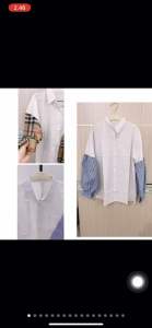 KEMEJA WANITA SALUR - KEMEJA CASUAL WANITA - KEMEJA OVERSIZE GARIS GARIS STRIPE 678