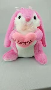 Boneka Kelinci Pink Cute Berdiri Rabbit Doll Stand Cute Lembut
