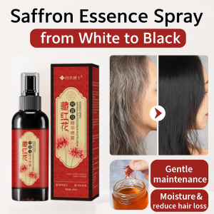 【Lowest Price】Saffron Essence Spray  Natural Black Hair Transformation Herbal Black Hair Spray With Polygonum Multiflorum Anti Hair Loss Formula  Healthy Hair Growth