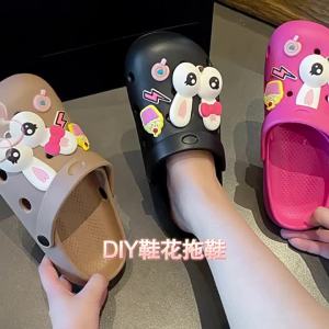 New DIY Shoe Decoration EVA Slippers For Women MenS Sandals Summer Outdoor Wear Thick-Soled Non-Slip Soft-Soled Swimming Beach Slippers