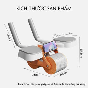 Con Lăn Trợ Lực Tập Bụng Có Đệm Khuỷu Tay Hỗ Trợ Người Mới Dụng Cụ Tập Thể Dục 2 Bánh Có Đồng Hồ Đo Và Giá Đỡ Điện Thoại