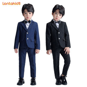 lontakids 3 Cái/5 Cái Bộ Đồ Trang Trọng Cho Bé Trai Bộ Đồ Sọc Rực Rỡ Quần Thắt Nơ Nhẫn Cưới Bộ Đồ Trẻ Em